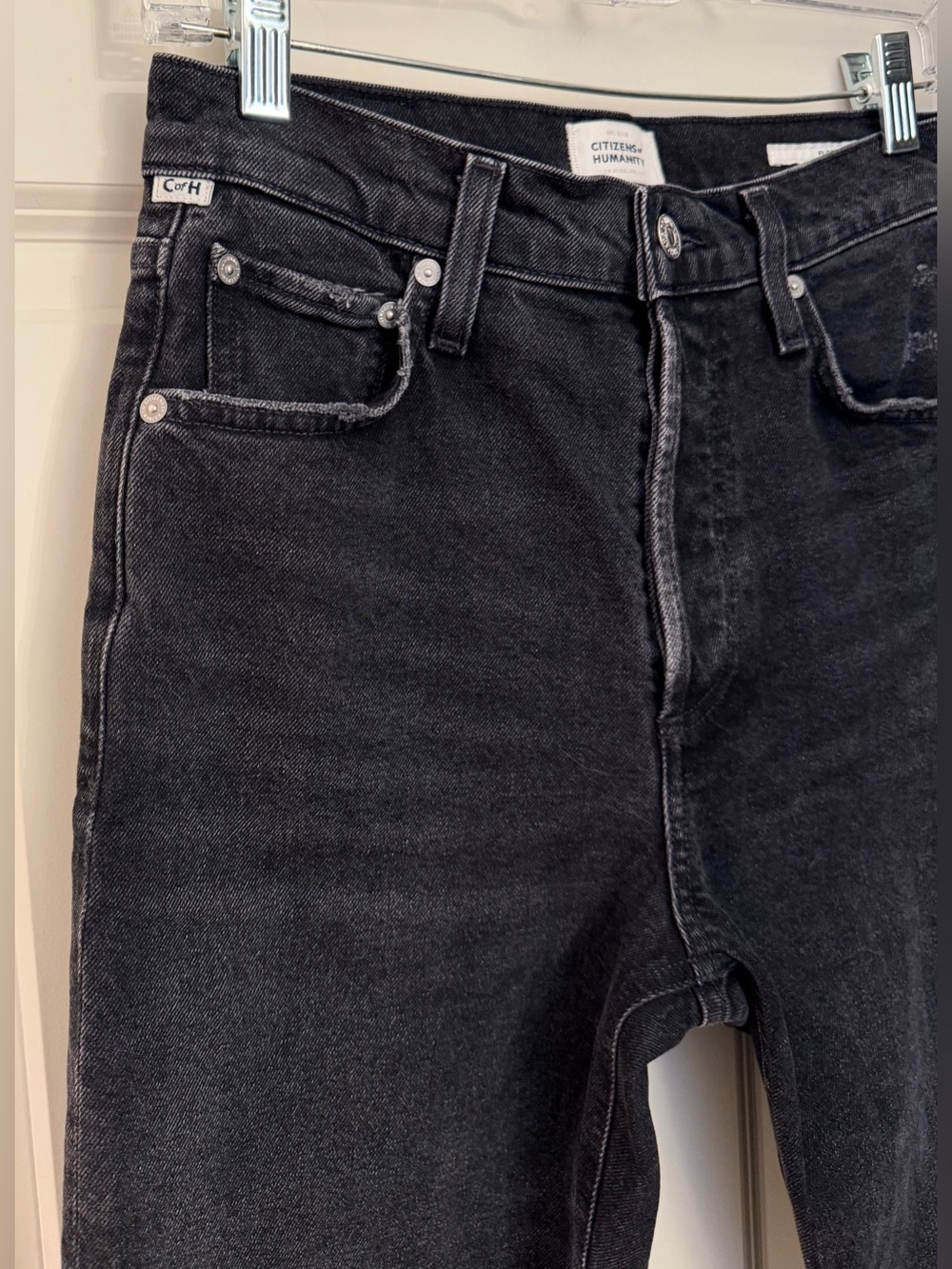 Citizens of Humanity Florence High Rise Straight Leg Jeans, Distressed Black, 25 - Picture 2 of 12
